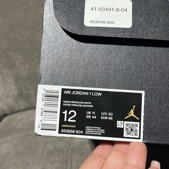 🥰🥰Nike Air Jordan 1 Low Noble Red/Black-White🥰🥰 - Picture 8 of 9